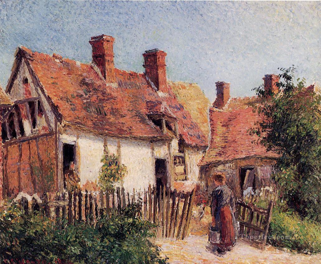 Casas antiguas en eragny 1884 Camille Pissarro Pintura al óleo